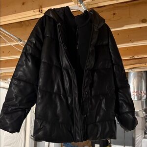 Black Puffer Jacket with Hood